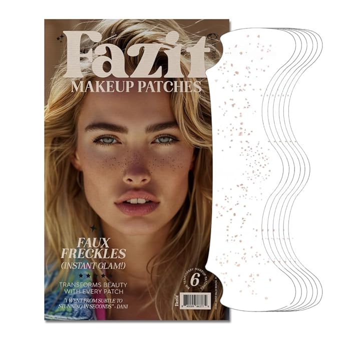 Fazit Makeup Patches - Face Makeup Patches - Beauty Face Makeup - Brown Fake Freckles - Waterproof Faux Freckles - Fazit Faux Freckle Patches - Temporary Face Freckles For Women - 6 count