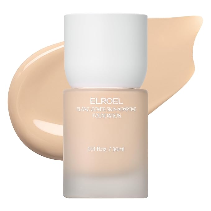 Blanc Cover Skin Foundation - K-Beauty Skincare Liquid Foundation Makeup with Panax Ginseng, Niacinamide & Collagen - Lightweight, Buildable 24HR Hydrating Wear 1.01 Fl Oz (#200)