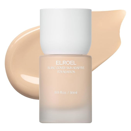 Blanc Cover Skin Foundation - K-Beauty Skincare Liquid Foundation Makeup with Panax Ginseng, Niacinamide & Collagen - Lightweight, Buildable 24HR Hydrating Wear 1.01 Fl Oz (#200)