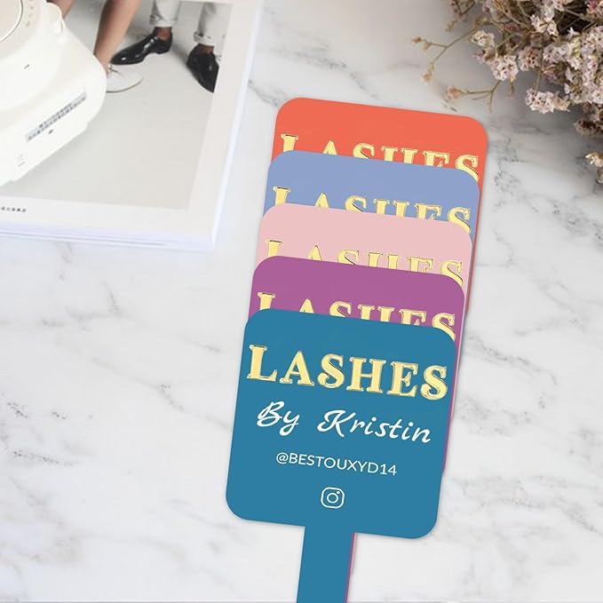 Personalized Lash Mirror Custom Eyelash Photo Prop Personalised Acrylic Handheld Lash Mirror with Name Gift for Beauty Girls Technician (Color013)