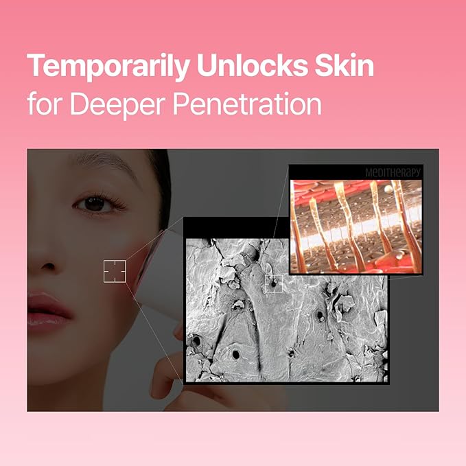 MEDITHERAPY Arbutin Skin Booster Serum + Device 5.07 fl. oz - Korean Face Serum with 10% Niacinamide and 2% Arbutin - At Home Face Massager Tool for Radiant Glow Skin - Boosts Skin Absorption by 770%