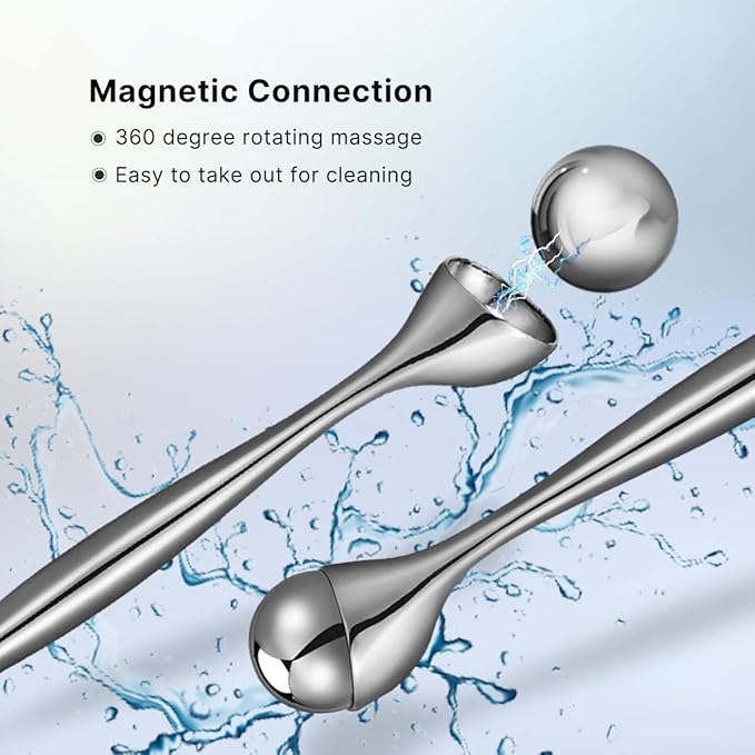 Eye Roller, Facial Roller Massager - Reduces Puffiness, Dark Circles, Cooling Therapy for Tired Eyes (with Applicator)