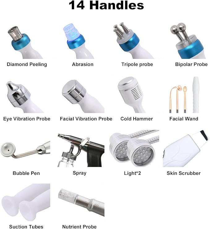 14 in 1 Hydrogen Oxygen Facial Machine Hydrodermabrasion Device Face Skin Care Machine for Home Beauty Salon