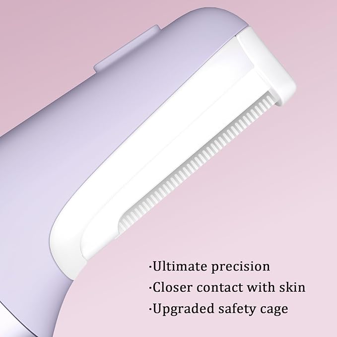 Dermaplane Razor for Women Face, Dermaplaning Tool for Face, Sonic Smooth Exfoliation & Peach Fuzz-Hair Removal System with 10 Dermaplaning Blades, Twilight Purple