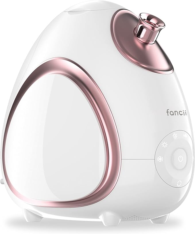 Fancii Nano Ionic Facial Steamer Hot & Cool with Aromatherapy and 6 Spa Settings – 30 Min Steam Time - Professional Home Face Sauna for Moisturizing & Pore Cleansing, Rivo