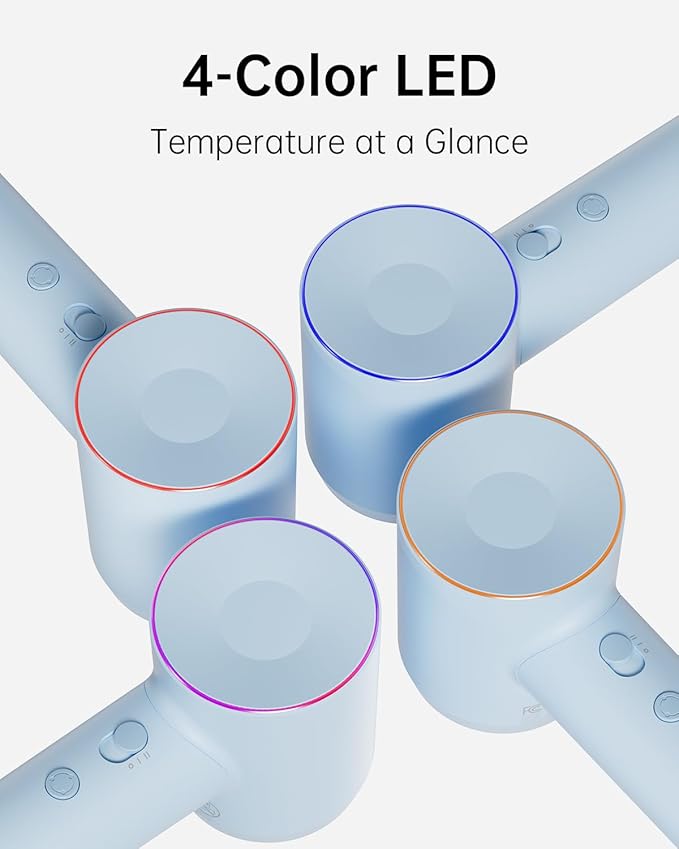 Laifen Hair Dryer SE, 200 Million Negative Ionic Blow Dryer with 105,000 RPM Brushless Motor 1400W Powerful Fast Drying High-Speed Low Noise Hairdryer with Magnetic Attachments