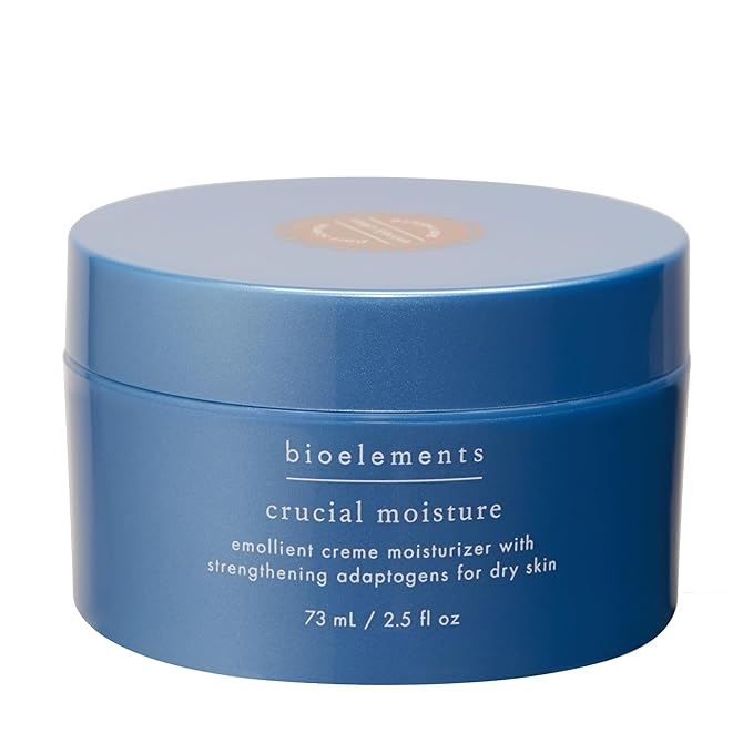 Bioelements Crucial Moisture - 2.5 fl oz - Emollient Cream Facial Moisturizer for Dry Skin - Improve Fine Lines - Vegan, Gluten Free - Never Tested on Animals - AM Moisturizer - Face Lotion