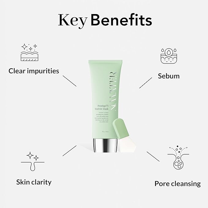 NOWATER Tea Tree Wrapping Mask, Skin Soothing care & Acne-prone Skin - Teatree & 6 Tropical Fruit Extracts, Calming Peel Off Mask, Korean Skincare for Face (2.4 Oz)