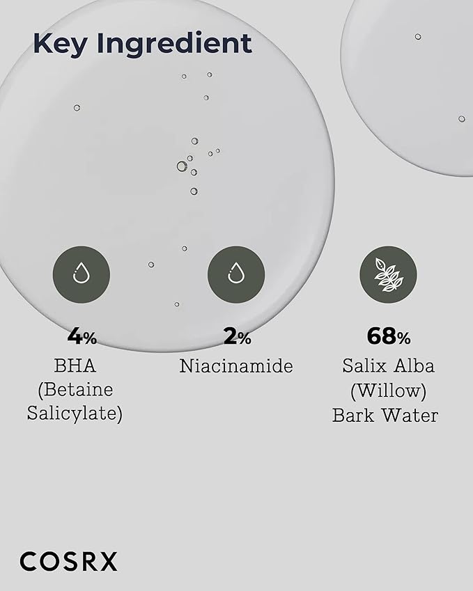 COSRX Niacinamide 2% + BHA 4% Blackhead Exfoliant Toner 3.38 fl.oz / 100ml, Korean Toner, Blackhead Remover, Pore Minimizer for Enlarged Pores, for All Skin Types, Korean Skin Care