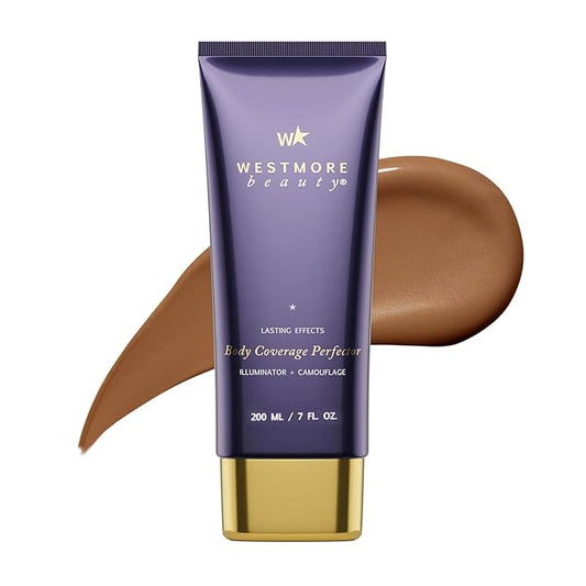 Westmore Beauty Body Coverage Perfector – Waterproof Leg & Body Makeup - Tattoo Cover Up Makeup - 7 Oz (Bronze Radiance