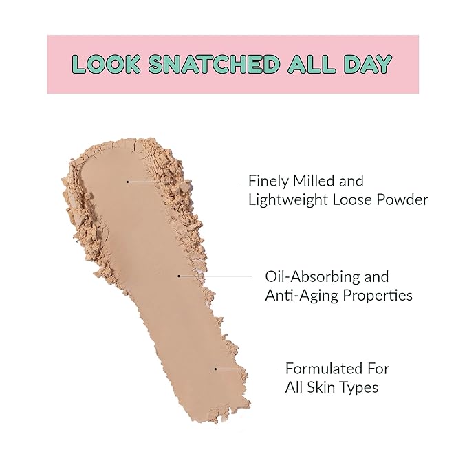 KimChiChic Beauty Puff Puff Pass Set and Bake Setting Powder for Makeup, Extra Fluffy Loose Face Powder Poof, Soft Natural Face Makeup for Uneven Skin Tone, 04 Peachy