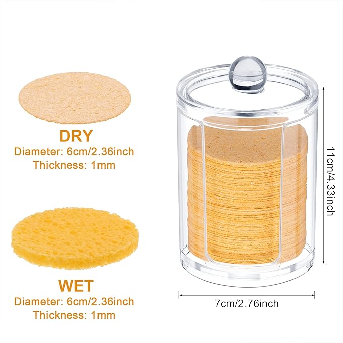 50 Pcs Compressed Facial Sponges Facial Makeup Natural Cosmetic Spa Sponges for Women Cleansing, Exfoliating Mask, Makeup Removal, Dead Skin, and Dirt, Travel Essentials(Yellow)