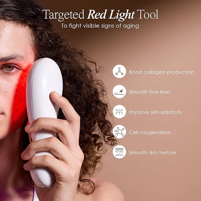 LumaGlow Red LED Light Therapy by Project E Beauty | Skin Rejuvenation and Anti-Aging | Diminish Fine Lines & Wrinkles