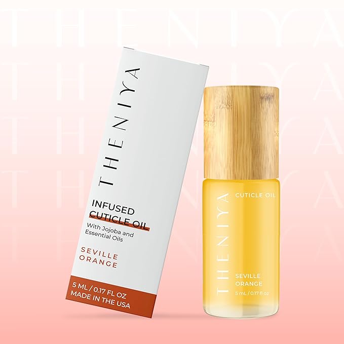 Cuticle Oil for Nail Strengthening and Growth – Hydrating, Vegan, Organic Formula with Jojoba & Vitamin E | 3 Signature Fragrances | 5mL Roll-On (0.17 Fl Oz, Orange Fragrance)