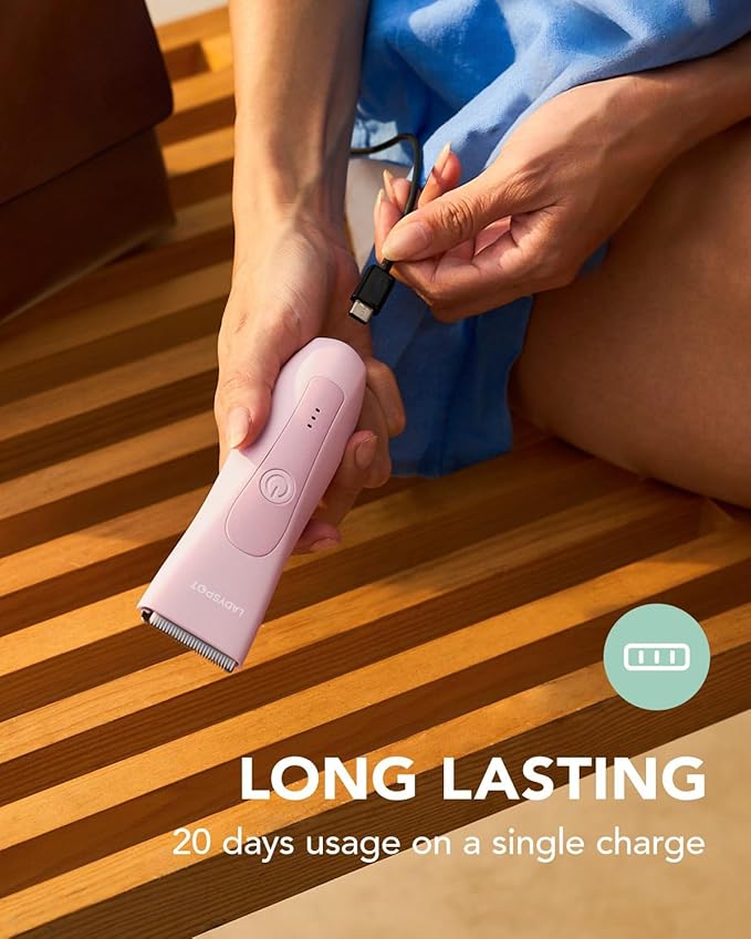 MANSPOT LADYSPOT™ Hair Finishing Trimmers, with 3 Guard and Replaceable Ceramic Blade Heads, LADYSPOT™ Hair Shaver Kit Sets (Women-Pink-Version)