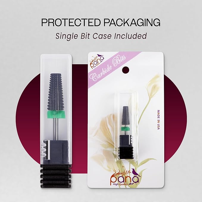 PANA 3/32" Shank 5-in-1 Nail Carbide Bit - (Triple Coarse - Coarse Grit, DLC Black) - Two Way Rotate use for Both Left and Right Handed Fast remove Acrylic or Hard Gel Machine