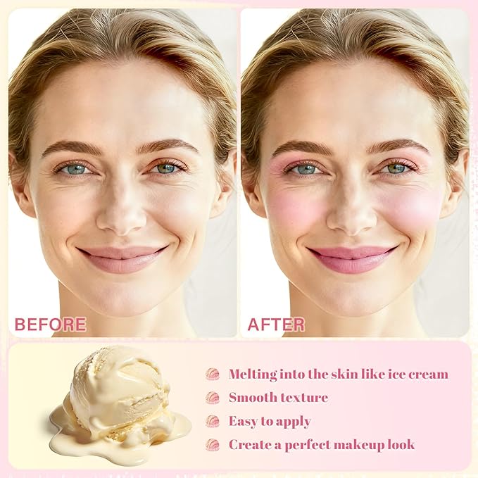 UCANBE Skin Breath Blush & Bronzer Multiuse Stick, 2-in-1 Creamy Face Cheeks Contour Makeup Stick for Natural Radiant Finish Look, Vegan & Cruelty-Free, Travel-Friendly (02 Pink Rose)