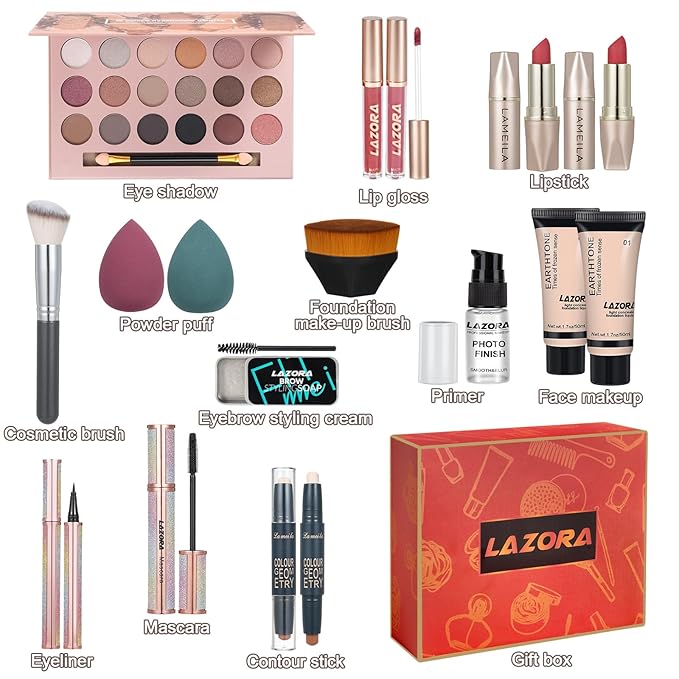 Makeup Kit for Teenagers Makeup Sets for Teens Makeup Gift Set for Girls 10-12 Makeup Kit Include 18 Color Eyeshadow Palette Foundation & Face Gift Set