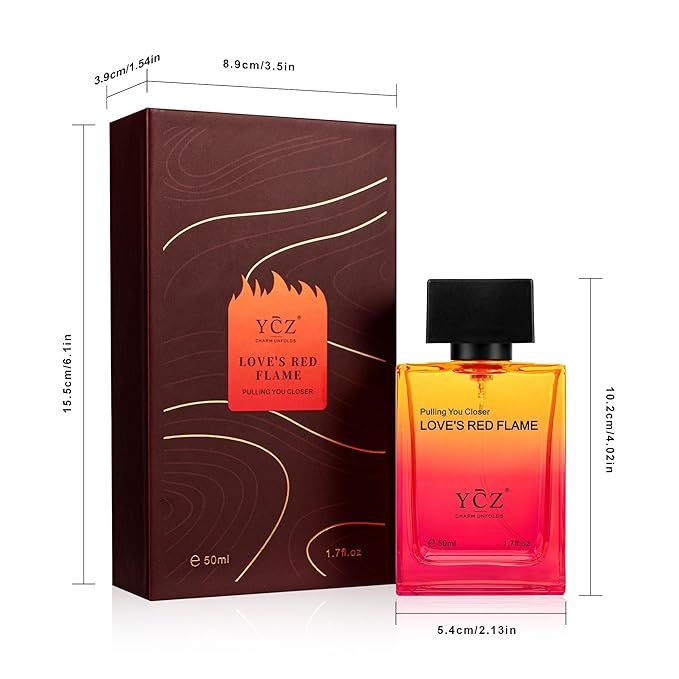 Ycz LOVE'S RED FLAME Eau de Parfum Spray, Long-Lasting Fragrance for Men, Daily Use Men's Casual Cologne, A Signature Scent Great Holiday Gift A Gift for Any Occasion,50 ml (1.65 fl. Oz)