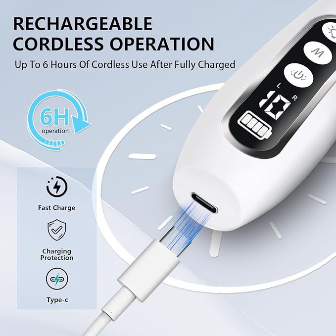 Electric Nail File Drill, Cordless 2000 mAh Rechargeable Nail Filer Electric, Portable Nail Dril 10 Speeds Professional Machine Drill for Nails Acrylic Manicure and Thick Toenails Grinder (White)