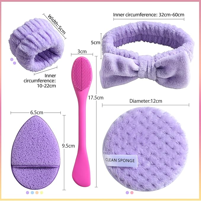 JPNK Face Sponges Cleansing Exfoliating Facial Sponges for Facial Mask Tools Removing and Makeup Remover Pads Set (Pink)