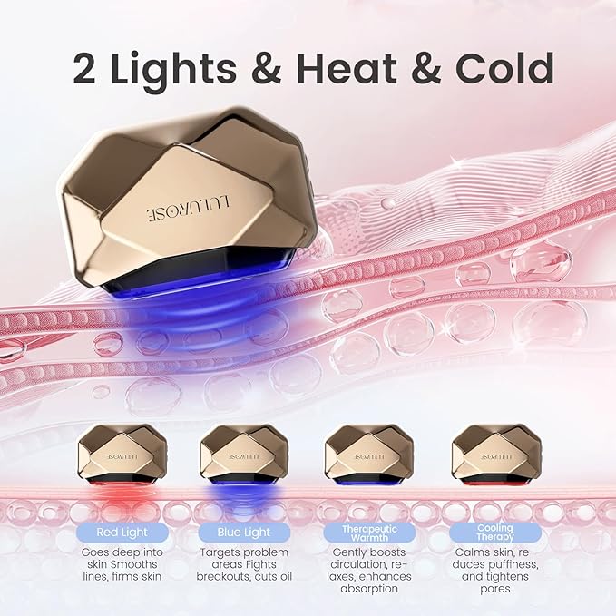 LULUROSE Facial Massager with Cold Heat Light Vibrating for Face,Facial Device with LED Display for Skin Care Wrinkles at Home Traveling,1500mAh