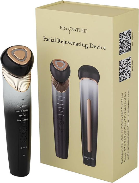 Era of Nature Red Light Facial Toning Device – 3-Mode Microcurrent & Red Light Technology – Lift, Tighten & Infuse – Compact Rejuvenating Skin Tool with Hydrating Gel – Home Beauty Device