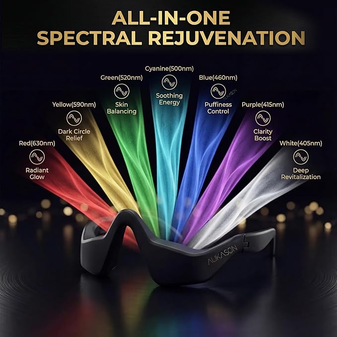 Red Light Eyes Beauty Device – 7-in-1 Facial Massager Tool with red Light & Vibration for Wrinkles & Anti-Aging, Ideal for Daily Skincare Routines