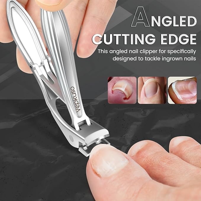 Toenail Clippers & Nail Clippers Set for Seniors - Heavy-Duty Long Handled Toenail Clippers for Thick Toenails, Men & Women | Hygienic Manicure Set | Gift Idea