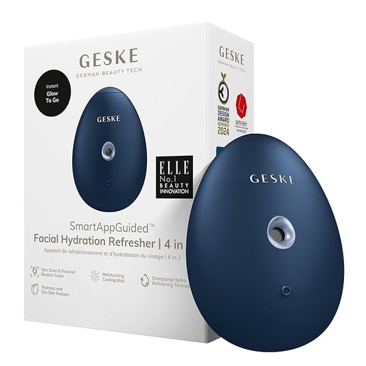 GESKE SmartAppGuided™ Facial Hydration Refresher | 4 in 1 | Water Atomizer | Moisturizing Spray Machine | Face Mister | Humidifier for Natural Glow | Reduce Redness & Dry Skin