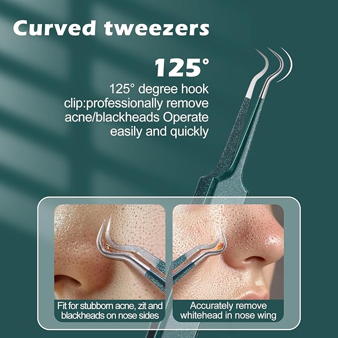 WSYUB Blackhead Tweezers,Upgrade Professional Facial Blackhead Remover Tweezers, Extraction Tools for Estheticians,Ingrown Hairs Tweezers
