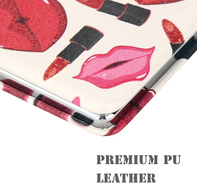 Quality Vanity Compact Makeup Mirror for Girls Women, Stylish Slim Travel Cosmetic Mirrors for Pocket Purse Wallet Handbag, Portable Magnifying Handheld Small Mirror Foldable Cute Lightweight