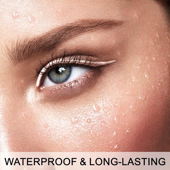 Kaely Beige White Eyeliner Pencil for Waterline, Sharpenable Multi-Use Peach Nude Gel Eyeliner, Eye Liner Waterproof Smudge proof, Smooth Eye Makeup Liners, delineador de ojos contra el agua, 03