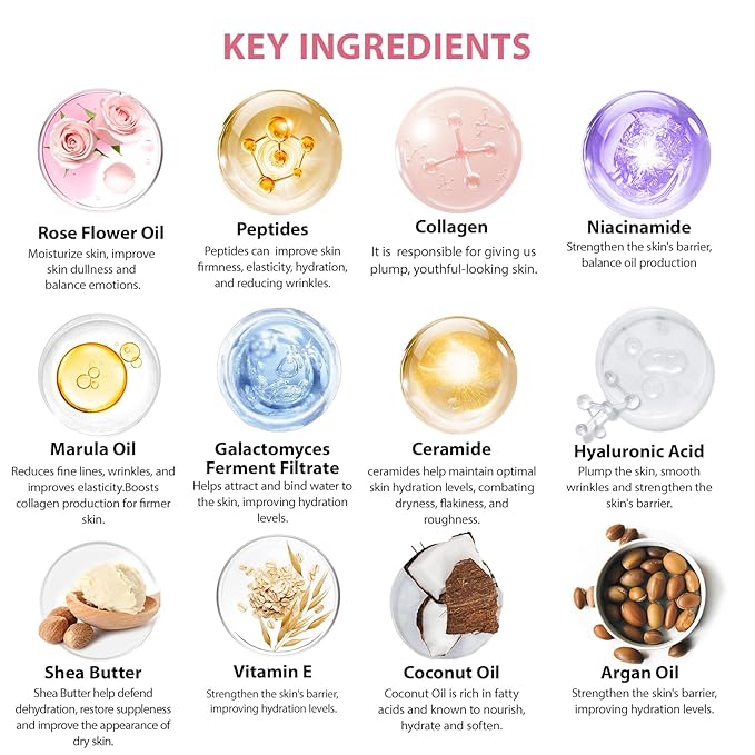 25 Pcs Valentines Day Gifts for Women, Luxury Rose Bath & Body Gift Set, Hydrating Skin Care Kit, Self Care Gifts, Cosmetic Bag, Necklace, Christmas, Birthday, Mothers Day, Anniversary