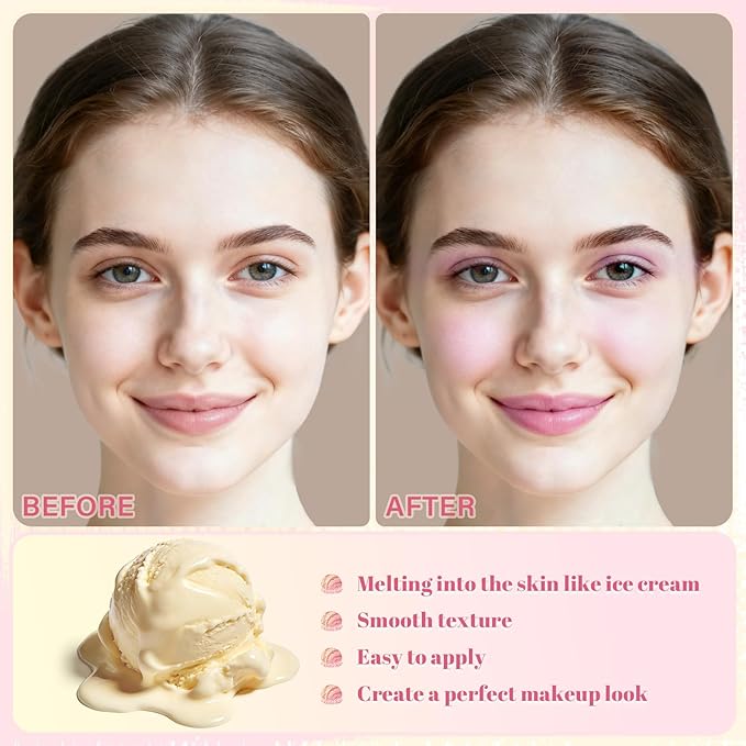 UCANBE Skin Breath Blush & Bronzer Multiuse Stick, 2-in-1 Creamy Face Cheeks Contour Makeup Stick for Natural Radiant Finish Look, Vegan & Cruelty-Free, Travel-Friendly (01 Lavender)