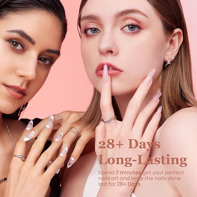 modelones Gel Nail Polish 6 Colors Transparent Jelly Milky White Sheer Pink Neutral Nude Gel Polish Nail Soak off Nail Polish French Nail Art Manicure DIY Home Salon Gift for Women