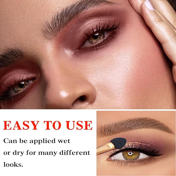 10 Shades Nude Matte Eyeshadow Palette,Shimmer Naked Eyeshadow Palette,Eye Shadow Palette Natural Flash Waterproof Durable Smoked Professional Makeup Palette With Brush 03