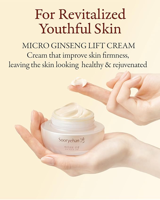 SOORYEHAN Micro Ginseng Core Lift Cream Special gift Set (2.4 fl oz) - Enhances Skin Firmness, Elasticity, and Hydration. with Ginsenoside R3™ for a Youthful, Healthy Complexion.