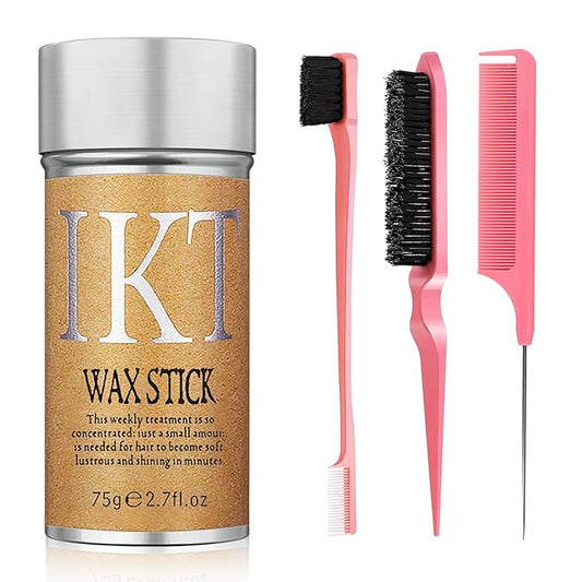 Hair Styling Set - Wax Stick, Edge Brush, Tail Comb for Wig Styling and Edge Control