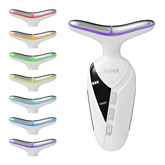 Éclat Facial Massager for Lymphatic Drainage, Face, Neck & Body Tool for Skin Care, Heated Electric Beauty Device for Wrinkles, Fine Lines, Puffy Skin, Lifting, Firming, Sculpting with 7 Light Therapy