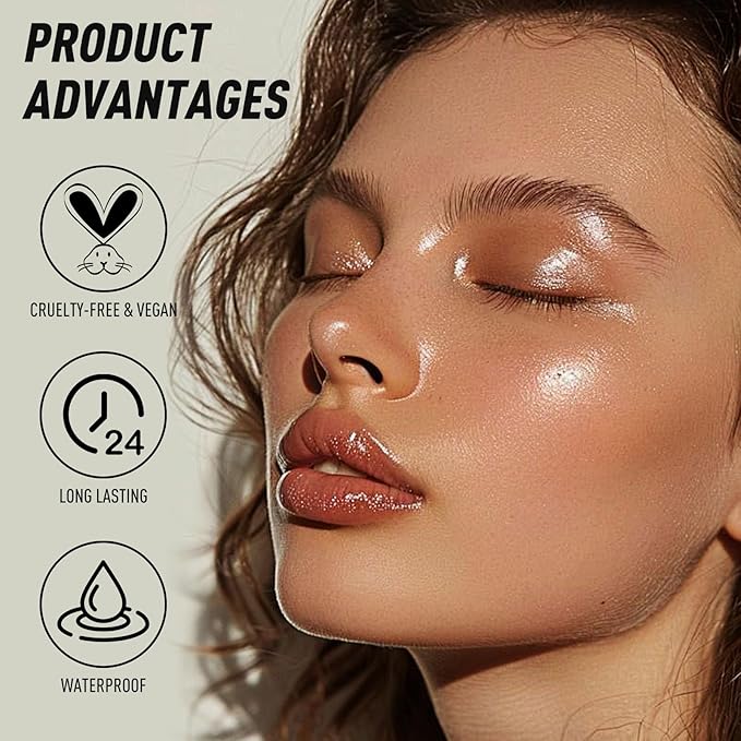 Highlighter Makeup Palette Shimmer Face Body Illuminator Glitter Highlighter Makeup Kit Long Lasting Highly Pigmented Highlighters Makeup Palette #3 Sunflower Gold
