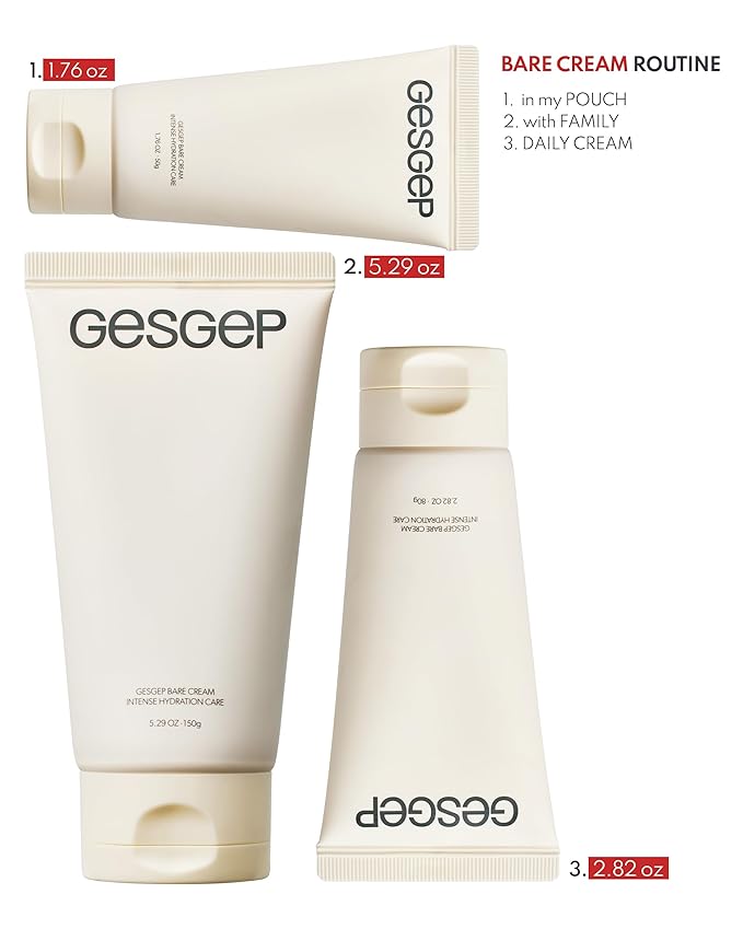 Bare Cream - JUST MAKEUP Show Korean Face Moisturizer by Top Artists Son & Park - Ceramide Hyaluronic Acid Daily K-Beauty Skincare - 100Hr Hydration Barrier Repair Makeup Primer, 5.29 oz.