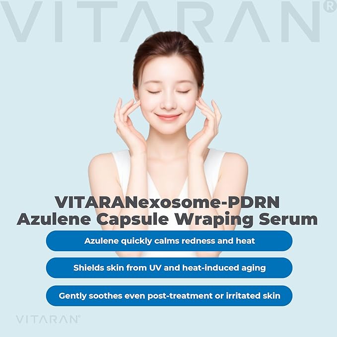 exsome PDRN AZULENE CAPSULE WRAPPING SERUM, The rejuvenation energy of the original salmon PDRN. Azulene's skin calming effect, completion of glowing skin. Korean skincare
