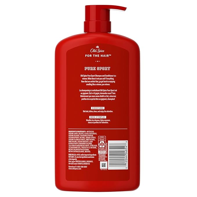 Old Spice Pure Sport 2-in-1 Shampoo and Conditioner Set for Men, Healthier, Fuller, More Moisturized Looking Hair, 29.2 Fl Oz Each, Twin Pack