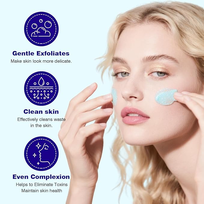 Facial Scrub, Blueberry Facial Scrub & Face Exfoliator, Facial Exfoliating Scrub Anti Aging, Oil Control, Deeping Cleansing Face Wash Cleanser Facial Scrubs for Women