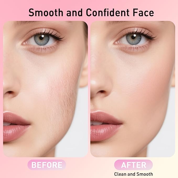 Dermaplane Razor for Women Face, Dermaplaning Tool for Face, Sonic Smooth Exfoliation & Peach Fuzz-Hair Removal System with 10 Dermaplaning Blades, Charm Pink