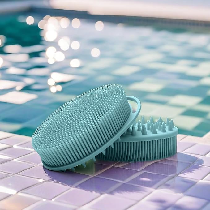Silicone Body Scrubber – Dual-Sided Silicone Loofah for Shower, Set of 3 Soft Exfoliating Body Bath Shower Scrubber Loofah Brush Easy-to-Clean for Sensitive Kids Women Men All Kinds of Skin