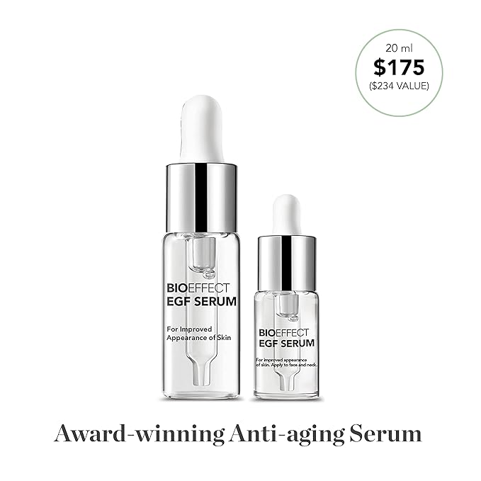 BIOEFFECT EGF Serum | Epidermal Growth Factor + Hyaluronic Acid | Age-Defying Face Treatment for Fine Lines & Wrinkles, Hydration & Firmness, 20 mL / 0.68 oz
