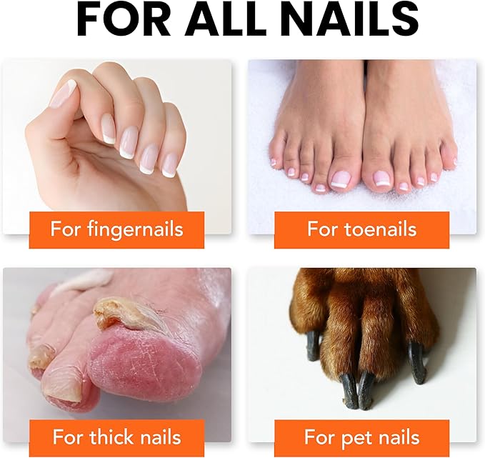 KOHM Nail Clippers for Thick Nails - Heavy Duty, Wide Mouth Professional Fingernail and Toenail Clippers for Men, Women & Seniors, Silver