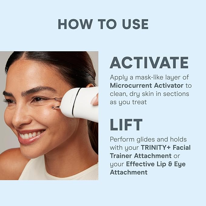 NuFACE Trinity+ Effective Lip & Eye Attachment for Microcurrent Facial Device - FDA Cleared at Home Eye Lift & Smile Lines Treatment to Tighten & Tone Hard-to-Reach Areas Around Mouth and Eyes